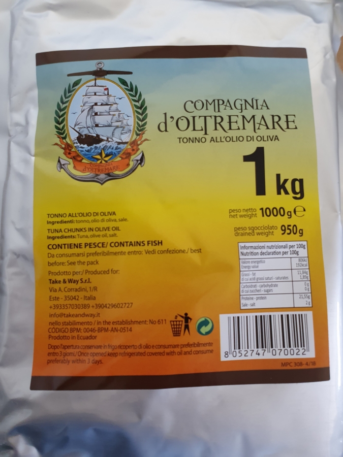 Tonno sott'olio in Busta da 1 kg